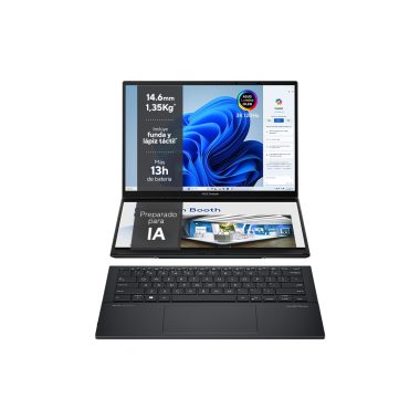 Portátil dual de 14" con doble pantalla OLED
